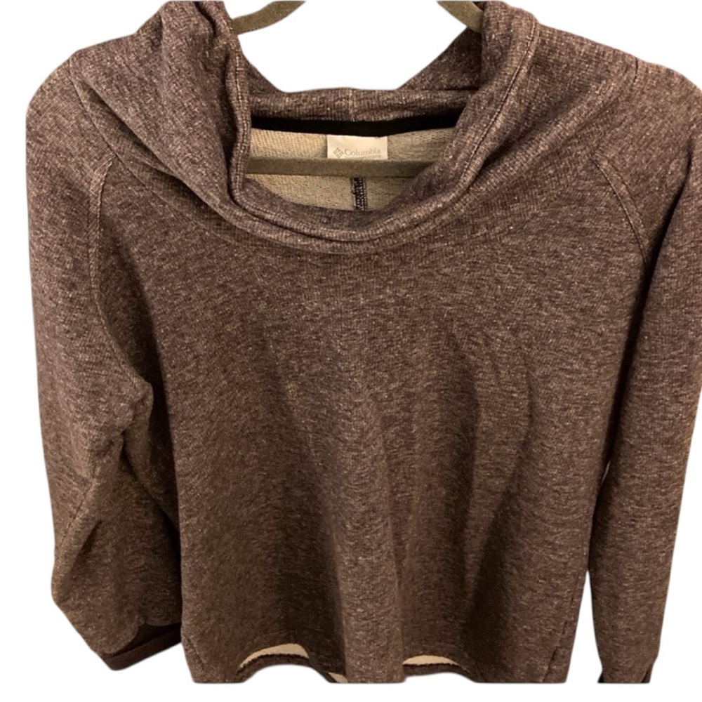 Columbia Sweatshirt Women’s L Plum Cowl Neck Sweatshirt/ Sweater Cozy Slub